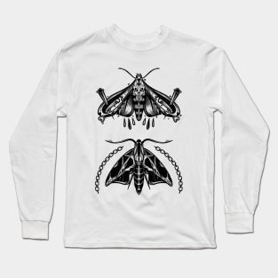 Blackwork Moths Long Sleeve T-Shirt